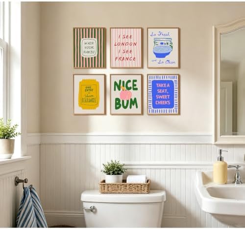Funny Bathroom Wall Art Decor Cute Dopamine Pictures Colorful Y2k Poster - Image 3