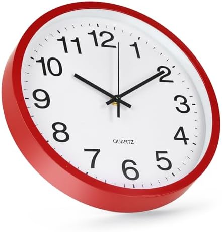 Wall Clock Modern Simple Style Round Plastic Decor Clock Non-Ticking Silent - Image 2
