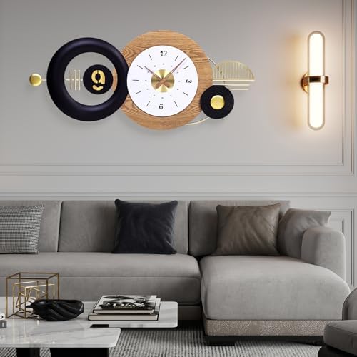 38x17 Inch Modern Silent Battery Powered Wall Clock - Image 5