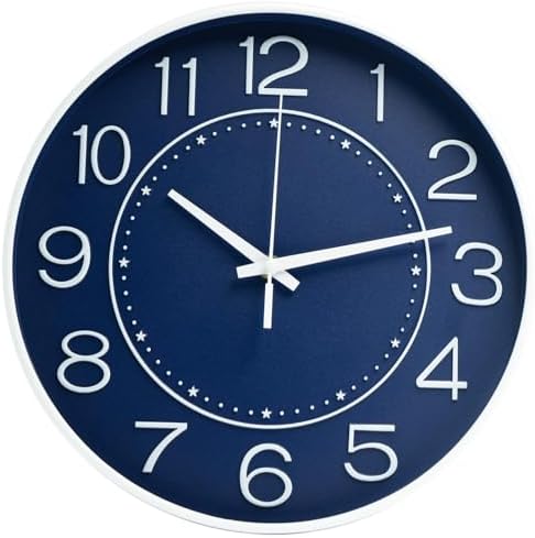 HZDHCLH 12 Inch Modern Wall Clock Battery Operated Silent Non Ticking by HZDHCLH