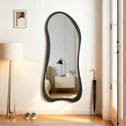 AAZZKANG Mirror Full Length Black Large Irregular Wood Framed Wall Mirrors - Image 6
