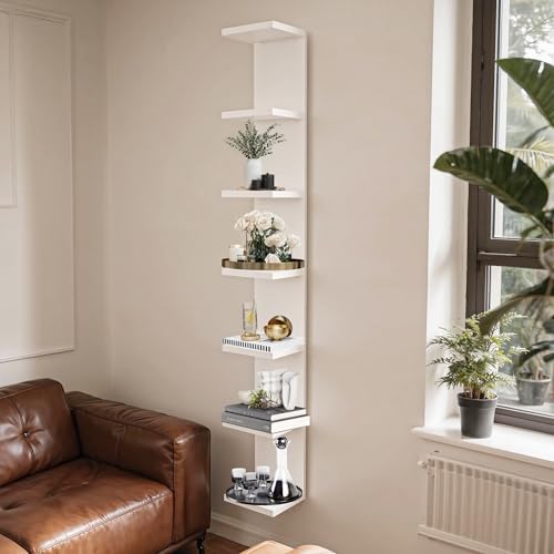 7 Tier Wall Shelf Unit, Vertical Column Floating Storage Home Decor Organizer - Image 2