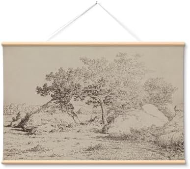 VIYYIEA Extra Large Canvas Wall Art, 36x54 Inch Vintage Landscape Sketch by VIYYIEAART