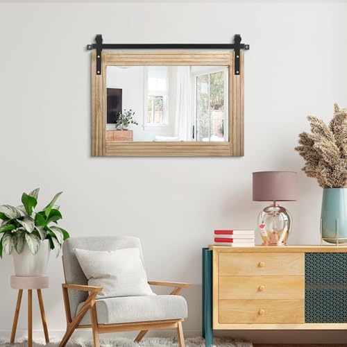 AAZZKANG Mirrors for Wall Large Rectangle Barn Door Mirror - Image 6