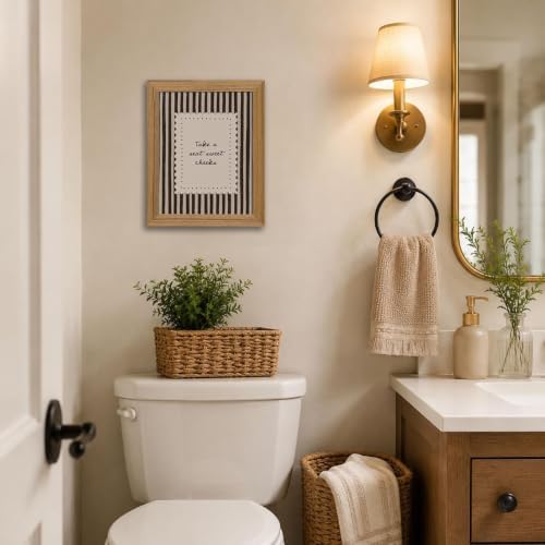 Framed Bathroom Wall Art Funny Take a Seat Sweet Cheeks Quote Wall Decor - Image 3