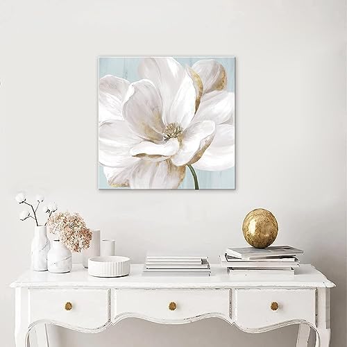 SEVEN WALL ARTS White Magnolia Flower Canvas Wall Art Floral Pictures Decor - Image 2
