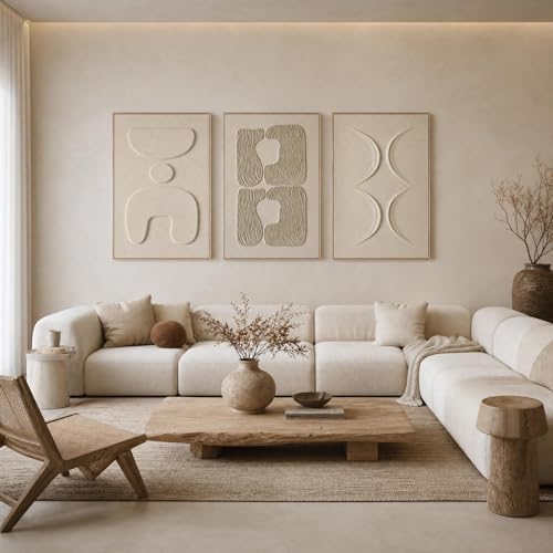 Thalasse Abstract Wall Art Large Framed 3D Sandstone 24x36 In - Image 2