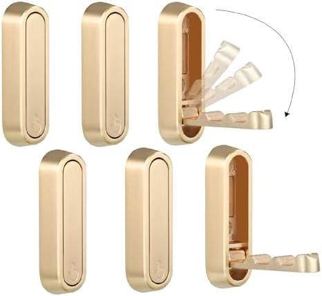 Folding Coat Hooks, 6 Pack, Wall Hook, Hanging Towels Clothes Bag by Dntorx