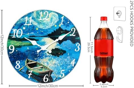 12 Inch Silent Glass Wall Clock Non Ticking - Image 3