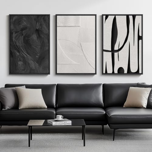 Framed Black and White Abstract Wall Art by Cuspin