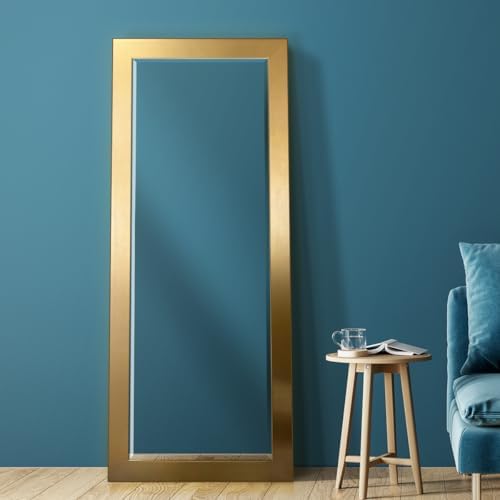 Renditions Gallery Full Length Mirror Shiny Gold Wood Frame Full Body Wall - Image 3