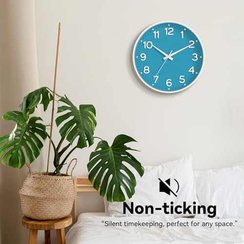 Roymnie 10 Inch Wall Clock Battery Operated Silent Non Ticking Analog - Image 4