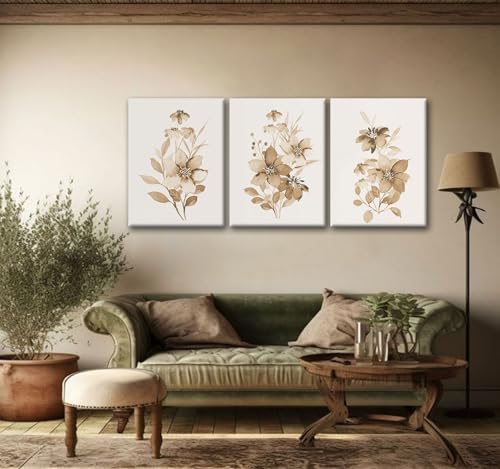 Neutral Botanical Canvas Wall Art Set of 3 - Image 4
