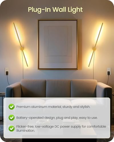 33" Wall Sconces Set of 2 with Remote Control, Dimming & 3 Color Temperatures - Image 7