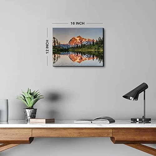 Mt Baker Mountain Wall Art Sunset Forest Landscape Wall Decor Nature Mount - Image 4