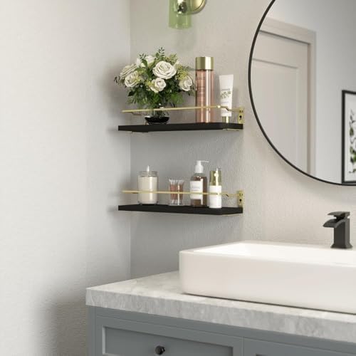 RICHER HOUSE Floating Shelves Bathroom, Small Wall Shelf Over Toilet 2 Set - Image 5
