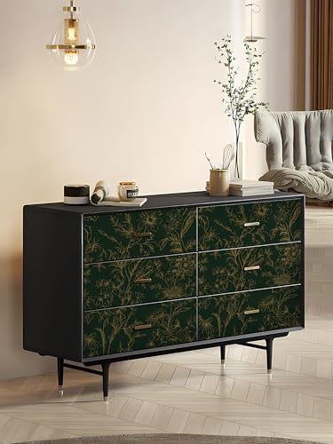 Hopepak Gold and Green Floral Wallpaper Peel and Stick Wallpaper - Image 4