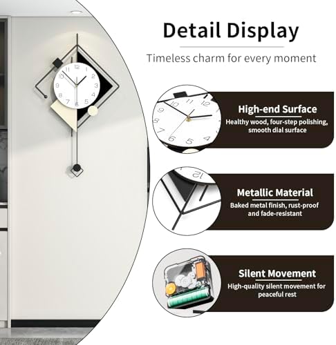 Modern Big Decorative Metal Silent Wall Clock - Image 6