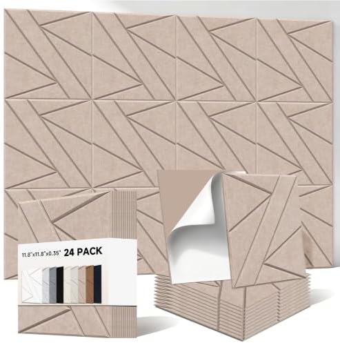 Acoustic Panels, 24 Pack Sound Proof Wall Panels, 11.8”x11.8” by AUTORIFIC