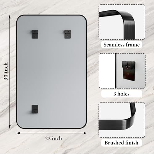 Bathroom Mirror for Wall, 30x22 Inch Rectangle Mirror - Image 4