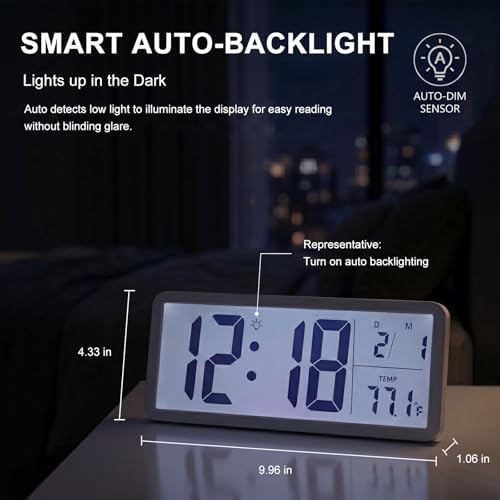 JoFomp 10.5" Large Digital Wall Clock Battery Operated - Image 2