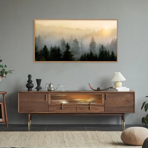 FWIEXA Misty Forest Wall Art Set Framed, Large Mountains Canvas Wall Decor - Image 5