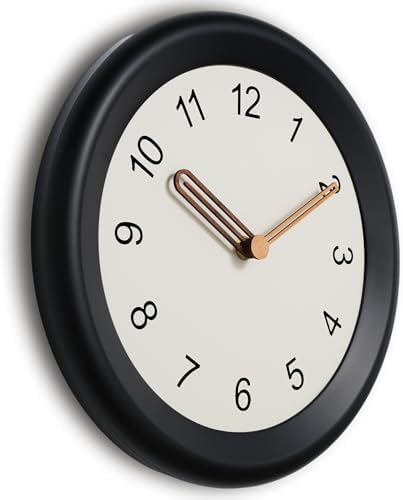 Mosewa 10" Wall Clock Silent Non-Ticking Battery Operated Wood Minimalist - Image 2