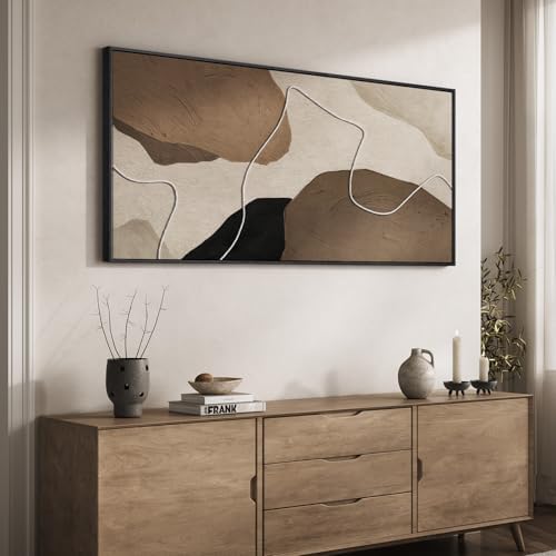 Extra Large Neutral Brown Beige Abstract Wall Art - Image 3