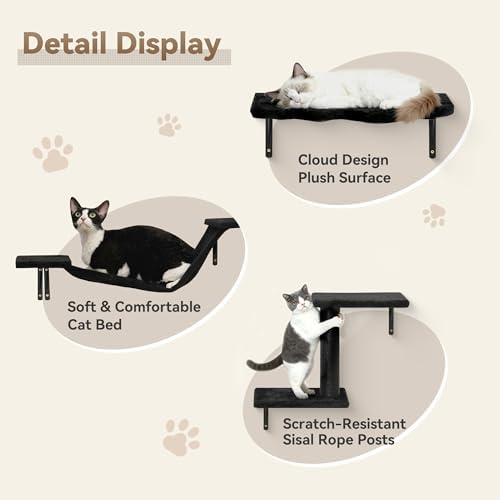 6‑in‑1 Cat Wall Shelves, Wall Mounted Cat Furniture Set - Image 4