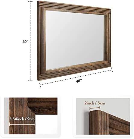 YOSHOOT Hand-Made Wooden Spliced Wall Mirror - Image 4