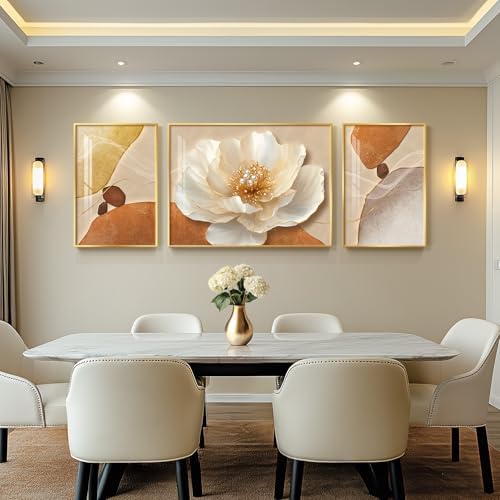 Extra Large Modern Elegant Gold Floral Wall Art - Image 3