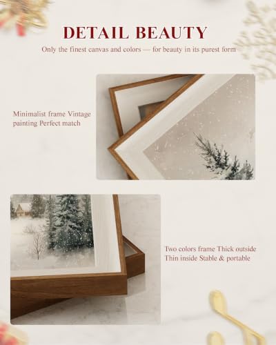 VIYYIEA Framed Christmas Snow Forest Landscape Wall Art Set, 16x20 Inch - Image 6