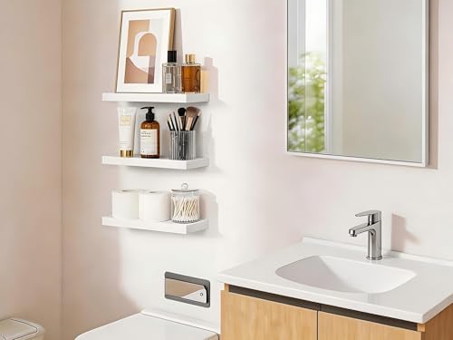 BAYKA White Floating Shelves 15.7in, Wall Mounted - Image 6