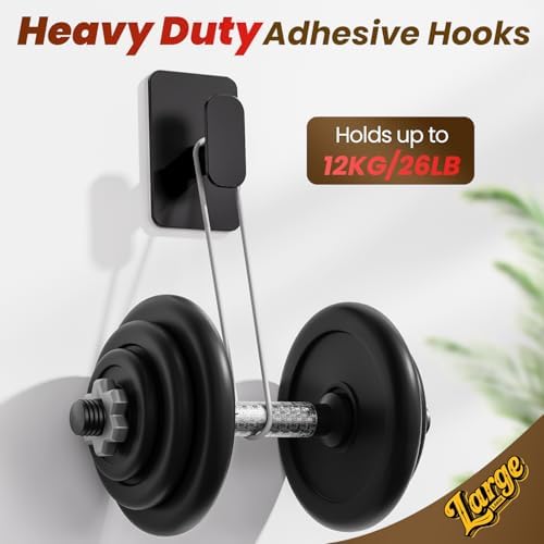 6 Pack Large Heavy Duty Wall Hooks - 26lb Max - Image 5