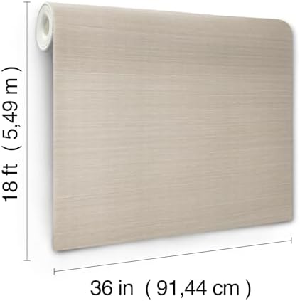 York Wallcoverings Natural Sisal Grey Peel and Stick Grasscloth Wallpaper - Image 6
