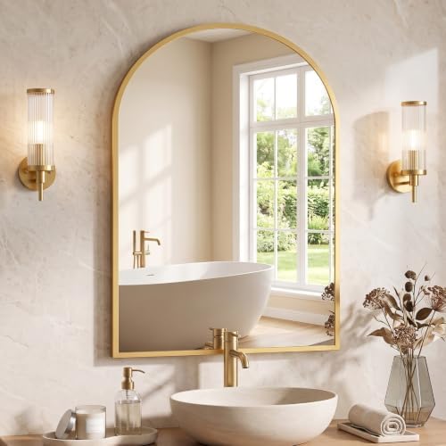 NEWBULIG 20X30 Inch Arched Bathroom Wall Mirror by NEWBULIG