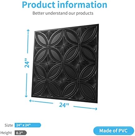 Art3d Decorative PVC Drop Ceiling Tiles, 2 x 2 ft - Image 4
