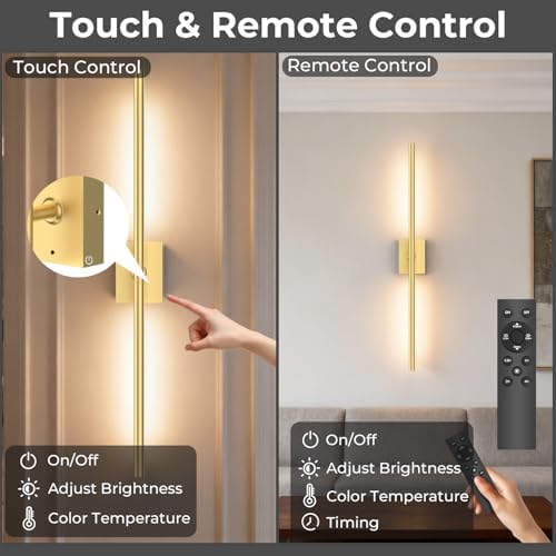 Battery Operated Wall Sconce Set of 2, 10000mAh 4CCT Dimmable - Image 4