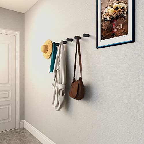 BSDONTE Wood Wall Hooks, Decorative Black Coat Hooks - Image 2