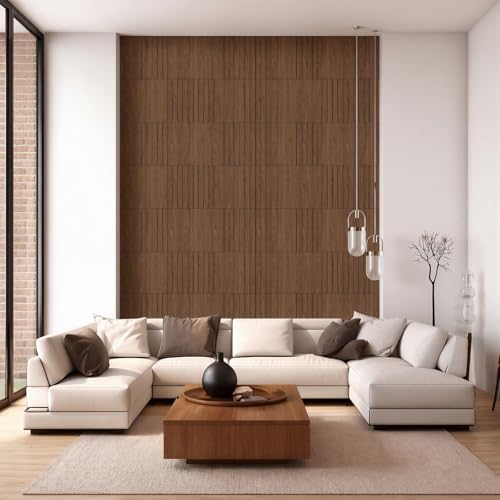 21 Pcs Peel and Stick Wood Slat Wall Panels 3D Fluted - Image 5