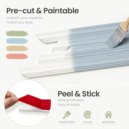 Large Peel & Stick Wall Molding Box Moulding Trim - Image 5