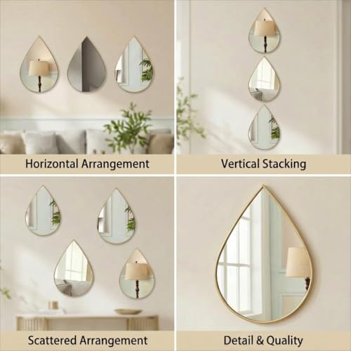 DECANIT Decorative Wall Mirrors Set of 3, Bedroom & Entryway – Modern Farmhouse - Image 3