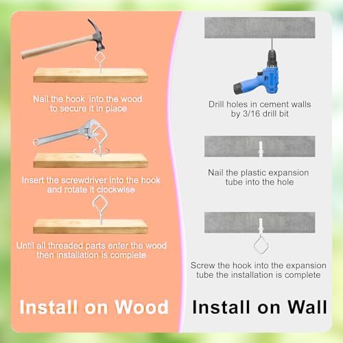2.36IN Ceiling Screw Hooks for Hanging Plants, Safety Buckle - Image 4