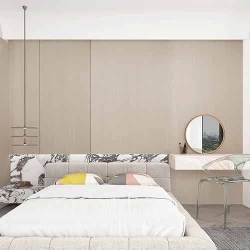 Extra Wide 48"x354" Thicken Off White Wood Grain Peel and Stick Wallpaper - Image 4