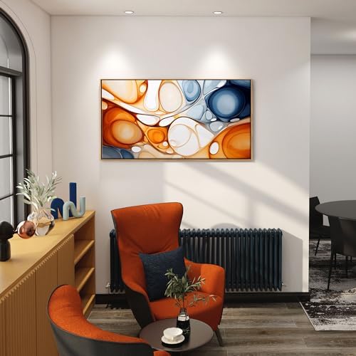 KLAKLA Orange and Blue Abstract Wall Art - Image 3