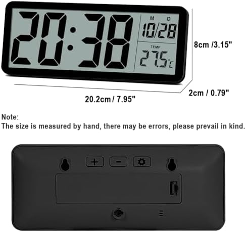 8.5" Large Digital Wall Clock, Battery or Plug in Operated, LCD Digital Clock - Image 6