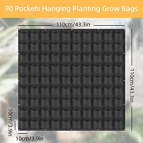Hanging Planting Grow Bags, 90 Pockets Wall Planter Wall Mounted Grow Bag - Image 2