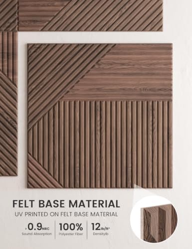 Fluxynara 6-Pack Felt Bulletin Board, Walnut Diamond Chevron-1 - Image 3