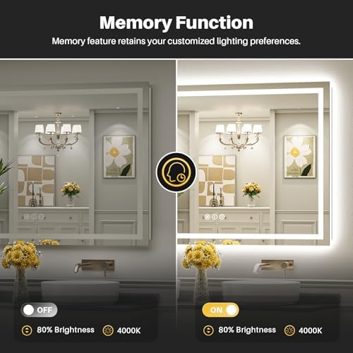 66x48 Inch LED Bathroom Mirror - Image 5