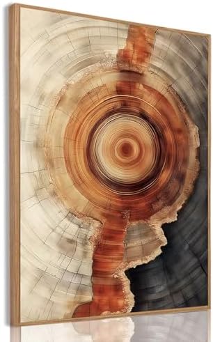 Tree Ring Wall Art Framed, Modern Nature Decor by IBHJSARTWallArt